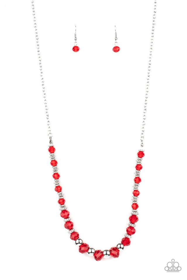 Red and silver 2024 necklace paparazzi