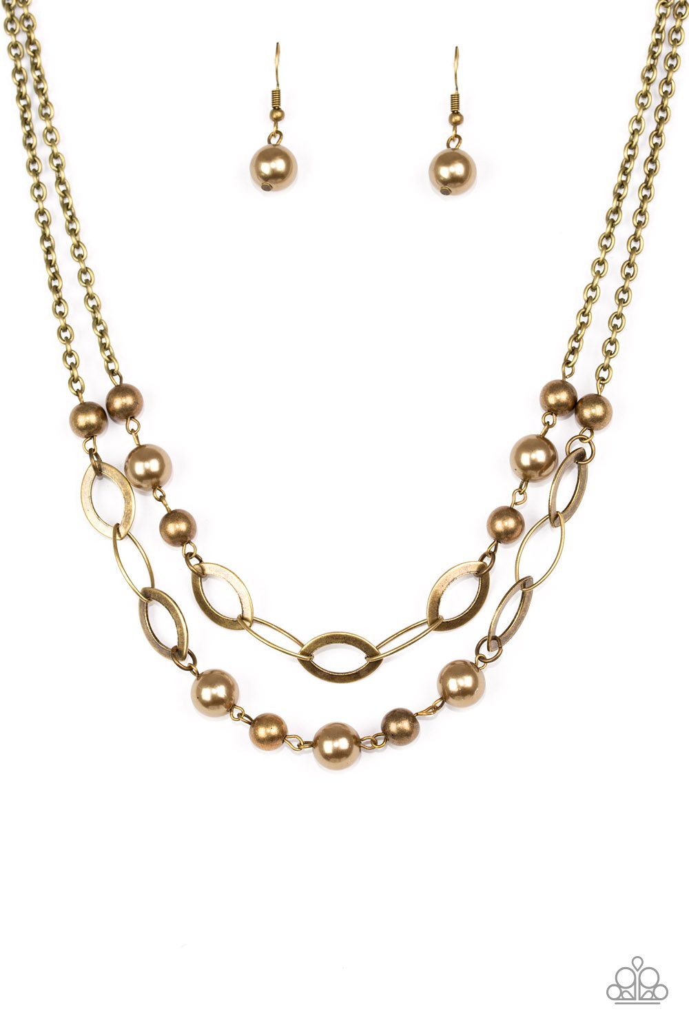 Hey, SOL Sister - Black and Brass Necklace - Paparazzi Accessories