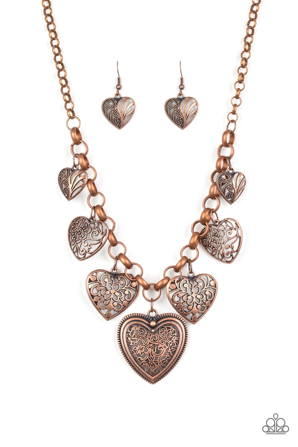 Copper heart on sale necklace paparazzi