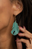 Paparazzi Heads QUILL Roll - Brass Earrings - Brushed in a patina finish, a lifelike brass feather swings from the ear for a free-spirited fashion. Earring attaches to a standard fishhook fitting.