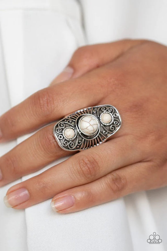 Paparazzi Stone Oracle - White Ring