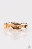 Paparazzi Very Vogue - Gold Ring - Glistening gold bars fold across the finger, creating chic layered bands. Features a dainty stretchy band for a flexible fit.