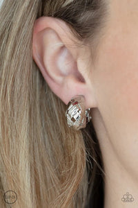 Paparazzi Wrought With Edge - Silver Clip-On Earrings