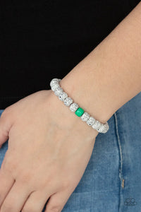 Paparazzi ZEN Second Rule - Green Bracelet - Featuring a refreshing Mint beaded centerpiece, a collection of dotted faux stone beads are threaded along a stretchy band around the wrist for an earthy effect.
