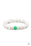 Paparazzi ZEN Second Rule - Green Bracelet - Featuring a refreshing Mint beaded centerpiece, a collection of dotted faux stone beads are threaded along a stretchy band around the wrist for an earthy effect.