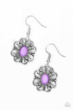 Paparazzi First and Foremost Flowers - Purple - Earrings