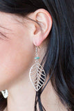 Paparazzi BOUGH Out - Blue An airy silver leaf swings from the bottom of a refreshing turquoise pebble, creating a seasonal lure. Earring attaches to a standard fishhook fitting.

