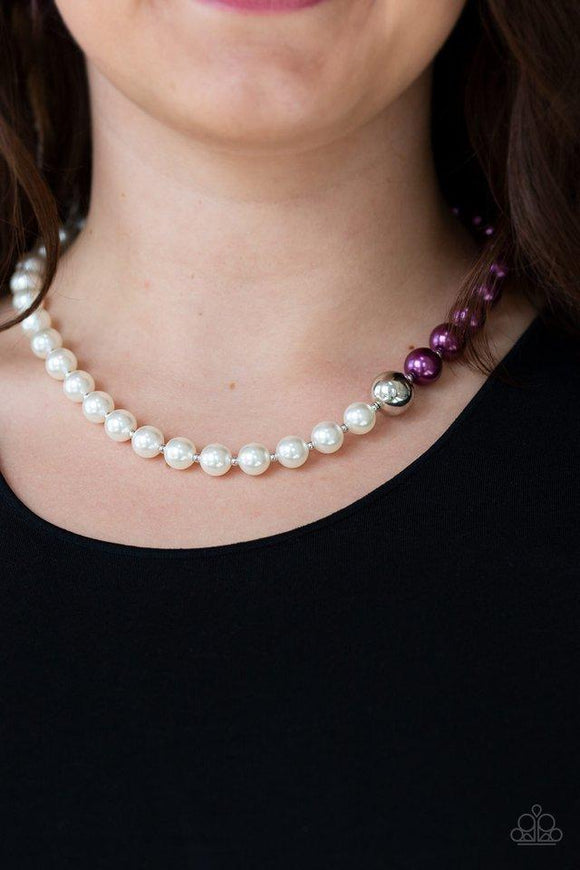 Paparazzi 5th Avenue A-Lister - Purple Separated by dainty silver beads, classic white pearls merge into purple pearls for a contemporary look. Infused with a shiny silver bead, the timeless pearls collect below the collar for a refined asymmetrical look. Features an adjustable clasp closure.
Featured inside The Preview at ONE Life!
