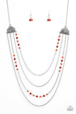 Paparazzi Pharaoh Finesse- Red - Necklaces