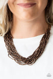 Paparazzi The Speed of STARLIGHT - Copper  -  Strands of copper seed beads subtlety twist below the collar, coalescing into a blinding shimmer. Features an adjustable clasp closure.
