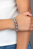 Paparazzi Always On The GLOW - Purple - Bracelet  -  Infused with glowing purple moonstones, shiny silver beads are threaded along stretchy bands for a whimsical look.
