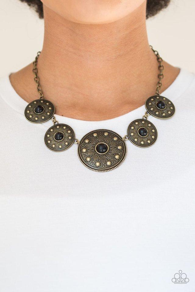 Paparazzi VINTAGE VAULT Hey, SOL Sister Green Necklace & Earring Set