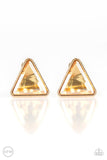 Paparazzi Timeless In Triangles - Gold - Earrings