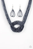 Paparazzi Knotted Knockout - Blue - Necklaces