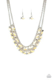 Paparazzi SET Pebble Pioneer Necklace & Plentiful Pebbles Bracelet - Yellow - Sets