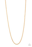 Paparazzi The Go-To Guy - Gold - Necklace  -  Featuring a high-sheen finish, a glistening strand of gold rope chain drapes across the chest for a casual shine. Features an adjustable clasp closure.
