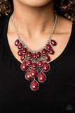 Paparazzi Shop Til You TEARDROP - Red - 2019 Convention Exclusive
Tinted in the classic rich hue of Wine, polished red teardrops gradually increase in size as they trickle along rows of interconnected mesh chain. The robust beads drip into a tapered shape, creating a dramatic fringe below the collar. Features an adjustable clasp closure.
