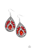 Paparazzi Candlelight Sparkle - Red - Earrings