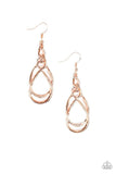 Paparazzi Twisted Elegance - Copper - Earrings