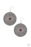 Paparazzi Wheel And Grace - Red - Earrings
