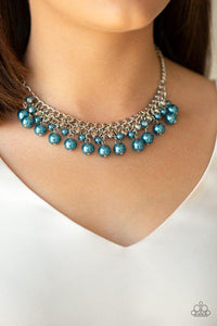 Paparazzi Duchess Dior - Blue Tiers of dainty silver heart charms, dainty blue pearls, and larger blue pearls cascade below the collar, creating a flirtatiously layered fringe. Features an adjustable clasp closure.

Get The Complete Look!
Bracelet: "Duchess Diva - Blue" (Sold Separately)