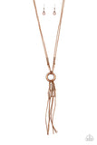 Paparazzi Tasseled Trinket - Copper - Necklace