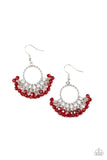 Paparazzi Charmingly Cabaret - Red - Earrings