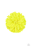 Paparazzi Neon Garden - Yellow - Hair Bow  -  Textured neon yellow petals layer into a bouncy blossom for a vibrant fashion. Features a standard hair clip on the back.
