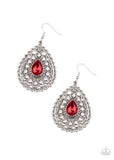 Paparazzi Eat, Drink, and BEAM Merry - Red - Earrings