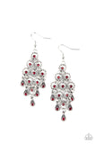 Paparazzi Chandelier Cameo - Red - Earrings