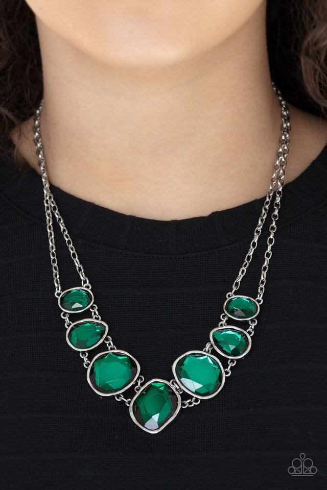 Fashion Flaunt - Green Rhinestone Necklace - July Life Of The Party - -  Bling With Dawn