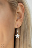 Paparazzi Little Miss Americana - Silver - Set  -  A collection of dainty silver stars and curved silver bars delicately connect around the neck, creating a stellar fringe. Features an adjustable clasp closure.