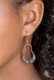 Paparazzi Industrially Indigenous - Copper - Earrings
Dotted in studded details, a dainty copper crescent frame attaches to a rounded wire fitting for an indigenous look. Earring attaches to a standard fishhook fitting.