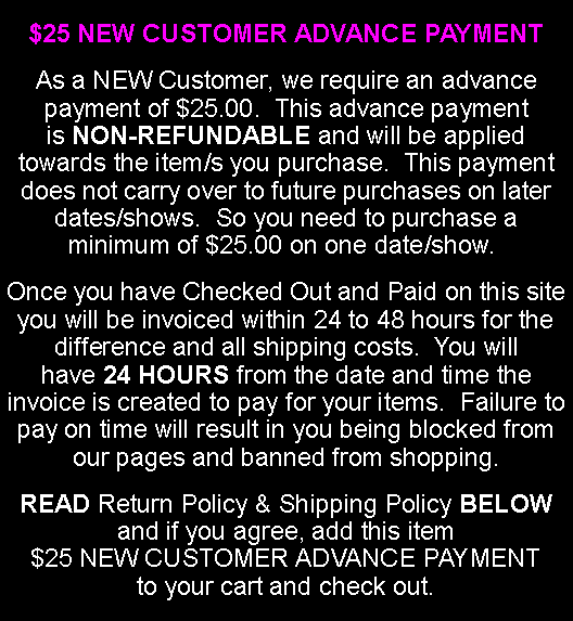 $25 NEW CUSTOMER ADVANCE PAYMENT