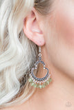 Paparazzi Babe Alert - Green - Earrings
Faceted green beads swing from the bottom of a studded silver frame, creating a whimsical lure. Earring attaches to a standard fishhook fitting.
