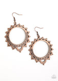 Paparazzi Casually Capricious - Copper - Earrings
