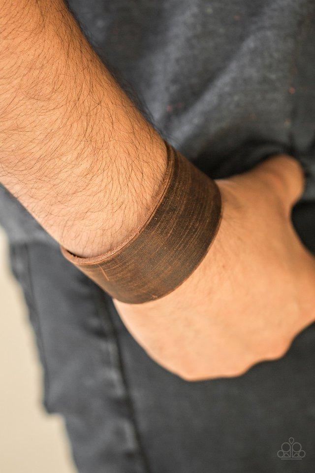 Wrap-around Brown Leather Adjustable Bracelet