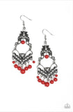 Paparazzi Colorfully Cabaret - Red - Earrings