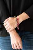 Paparazzi Grit And Glamour - Pink - Bracelet
Pearly brass, polished pink, and glittery crystal-like beads swing from a bold brass chain, creating a refined fringe around the wrist. Features an adjustable clasp closure.
