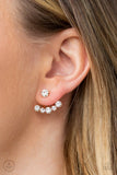 Paparazzi Jeweled Jubilee - Gold - Earrings
A solitaire white rhinestone attaches to a double-sided post, designed to fasten behind the ear. Radiating with a flared row of glassy white rhinestones, the double sided-post peeks out beneath the ear for an edgy look. Earring attaches to a standard post fitting.

