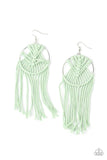 Paparazzi Macrame, Myself And I - Green - Earrings