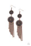 Paparazzi Medallion Mecca - Copper - Earrings