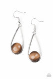 Paparazzi Over The Moon - Brown - Earrings