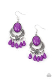 Paparazzi Prairie Flirt - Purple - Earrings