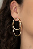 Paparazzi So OVAL Dramatic - Gold - Earrings
Glistening gold wires spin into a stacked oval frame, creating a dizzying look. Earring attaches to a standard post fitting.

