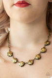 Paparazzi Star Quality Sparkle Necklace & Fabulously Flashy Bracelet - Brass - Set