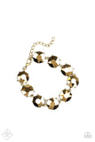 Paparazzi Star Quality Sparkle Necklace & Fabulously Flashy Bracelet - Brass - Set