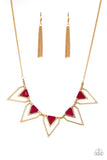 Paparazzi The Pack Leader - Red-Gold - Necklace